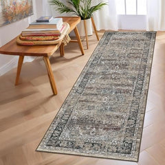 GARVEE Hallway Runner Rug 2x6 - Washable Dark Brown Kitchen Rugs Non Slip Soft Touch Carpet Runner Rug Stylish Rug Runner for Home Kitchen Bedroom Dark Brown