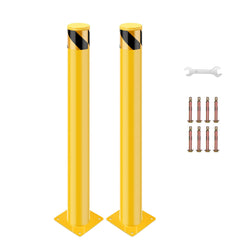 GARVEE Safety Bollard Post, 48 x 4.5 inch Steel Removable Traffic Parking Barrier Bollards, Yellow, 2 Pack