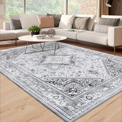 Garvee Washable Area Rug 9x12 Large Boho Living Room Rug Large Indoor Rugs Soft Oriental Rug Vintage Rugs Non-Slip Backing Stain-Resistant Rug for Farmhouse Nursery,9x12