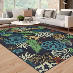 GARVEE Floral Washable Rugs 3x5,Brown Throw Rugs for Bedroom Non Slip,Soft Distressed, Entryway Rug Indoor Accent Floor Chair Carpet for Living Room Coffee TableGrey 3'x5'