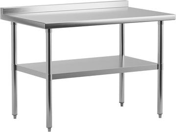 GARVEE Stainless Steel Work Table with Backsplash,72"x24"Kitchen Prep Table Equipped with NSF Certified,Heavy Duty Kitchen Work Table for Hotel,Home,Restaurant,and Outdoors