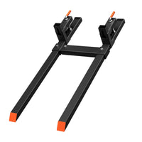 GARVEE 43" 2000 lbs Pallet Forks, Clamp on Pallet Forks for Tractor Skid Steer Loader Bucket, Heavy Duty Quick Attach Forks with Adjustable Stabilizer Bar (19"-29")