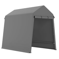 GARVEE 6X8FT Heavy Duty Outdoor Shed,Portable Storage Shed,with 2 Rolled Up Zipper Doors,Vents Carports & Waterproof Cover Temporary Shelter for Motorcycle,Gardening Tools and Generator(Grey)