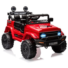 GARVEE Kids Ride On Truck Car w/Parent Remote Control, 12V Power Wheel Electric Car for Kids, Ride on Toys with Led Lights Bluetooth, 3 Speeds, Spring Suspension - Red