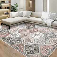 GARVEE Washable Moroccan Area Rug 9x12 - Ultra-Soft Faux Wool, Non-Slip TPR Backing, Stain Resistant, Child & Pet Friendly, Vintage Floral Design, Suitable for Living Room, Bedroom, Office, Classroom