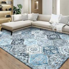 GARVEE Machine Washable Rug 4x6 | Non-Slip, Ultra-Thin | Faux Wool, Vintage Trellis | Living Room, Bedroom, Dining Room