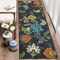 GARVEE Washable Floral Area Rug 5x7 - Modern Botanical Design, Polyester, Non-Slip, Low Pile, Perfect for Living Room, Bedroom, Kitchen