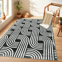 GARVEE Area Rug 8x10 Machine Washable Soft Modern Arch Pattern Non Slip Polyester for Living Room Bedroom Kitchen