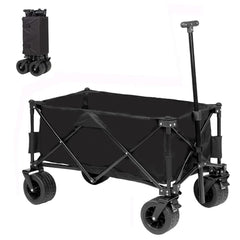 Collapsible Wagon Cart, 330lbs Large Capacity Beach Wagon, Heavy Duty Folding Wagon with All-Terrain Wheels, Portable Outdoor Utility Wagon for Sports Shopping Camping Garden