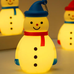 GARVEE Cartoon Christmas Snowman Night Light with Hook High Brightness Energy Saving Battery Powered Xmas Tree Hanging Pendants red hat