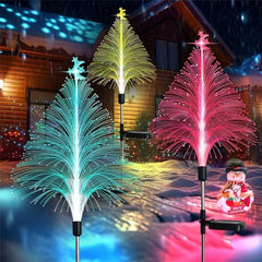 GARVEE 3pcs 79CM Christmas Solar LED Jellyfish Lights Built in Light Sensor Outdoor IP65 Waterproof Garden Atmosphere Lights for Landscape Decoration Christmas Tree Shape One Size