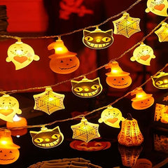 GARVEE BENBEN Halloween Led String Light Battery Powered Pumpkin Spider Lantern Light for Home Garden Party Outdoor Decoration 3 Meters 20 Lights