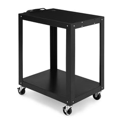 GARVEE Av Cart, 26 Inch Height 2-Layer Av Cart, Media Cart with Power Strip, Heavy- Duty Av Car with 4 Rolling Casters and 2 Locking Brakes for Presentations Office and Schools