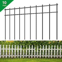 GARVEE 24x15 Inch Metal Fences, No Dig, Animal Barrier for Gardens - 10 Pack
