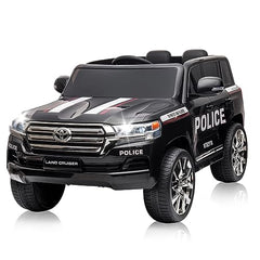 GARVEE 12V Toyota Land Cruiser Kids' Car: Remote, LED, 3 Speeds, Dual 45W Motors, USB Music, Seat Belt, CPC & ASTM Approved - Black