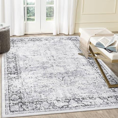 GARVEE Large Area Rug 8x10 Rugs for Living Room Non Slip Vintage Rugs Low Pile Distressed Pattern Carpet for Dining Room Home Office, Grey