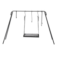 GARVEE Campfire Swing Grill with Adjustable Rack for BBQ & Picnic - with 7 Hooks