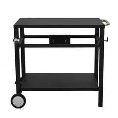 Outdoor Grill Cart with Wheels & Hooks for Pizza Oven