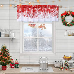 GARVEE Christmas Cafe Curtains, Snowflake Pattern Bathroom Window Curtains Xmas Home Decorations Half Window Tier Curtains Kitchen Curtain, 26