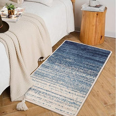 GARVEE Modern Blue Geometric Area Rug 9x12 - Low Pile, Non-Slip - Durable Polypropylene, Jute Backing - Living Room, Bedroom, Dining Room