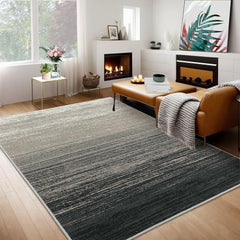 GARVEE Modern 11x15 Area Rug for Living Room - Abstract Design, Non-Slip, Low Pile, Durable Polypropylene, Jute Backing, Black