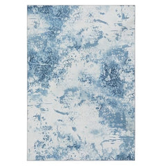 GARVEE Washable Soft Area Rug, 4x6 Modern Abstract Design Rugs, Stain Resistant Foldable Carpet Non-Shedding Floor Mat with Non-Slip Backing, for Living Room Bedroom Dining Room Office, Blue