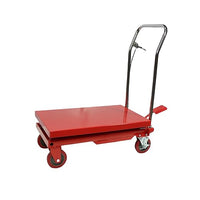 GARVEE Hydraulic Lift Table Cart 500LBS Double Scissor Lift Table, Cart Lift Table Cart 29.6" Lifting Height with 4 Wheels and Foot Pump, Hydraulic Cart for Material Handling and Freight Lifting - 500LBS