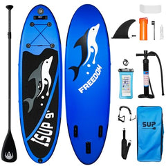 GARVEE Inflatable Stand Up Paddle Board for Kids - Durable, Wide Non-Slip Deck, Adjustable Paddle, Waterproof Phone Bag, Shoulder Strap, Complete Accessories, Suitable for Youth & Teenagers