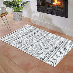 GARVEE Small Boho Area Rug Indoor Throw Non-Slip Carpet Machine Washable Small Rug Mat Geometric Area Rug for Entryway Hallway Laundry, 2' x 4'