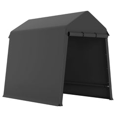 GARVEE 7X12FT Heavy Duty Outdoor Shed,Portable Storage Shed,with 2 Rolled Up Zipper Doors,Vents Carports & Waterproof Cover Temporary Shelter for Motorcycle,Gardening Tools and Generator(black)