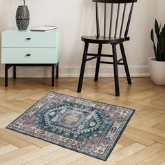 Garvee Washable Rug 2x3 Small Entryway Rug Boho Vintage Rug Oriental Mat for Kitchen, Non-Slip Accent Carpet Print Distressed Throw Rug for Bathroom Bedroom Sink Entry