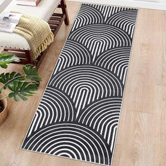 GARVEE Runner Rug 2x6 Washable Rug Modern Rug Runner Indoor Hallway Kitchen Runners Soft Entryway Runners Contemporary Non-Slip Long Rug Runner for Living Room Bedroom Accent Rug Black