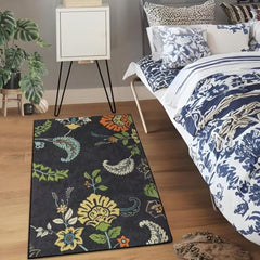 GARVEE Washable Floral Area Rug 2x3 - Modern Abstract, Non-Slip, Low Pile Polyester, Stain Resistant, Ideal for Living Room, Bedroom, Nursery