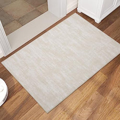 GARVEE Small Area Rug 2x4 Entryway Rug Machine Washable Area Rug Indoor Solid Rug Contemporary Area Rug Modern Area Rug for Living Room Bedroom Kitchen, 2' x 4' Cream White