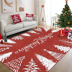 GARVEE Christmas Rug Washable Area Rugs 5x7 Rug for Living Room Non Slip Soft Non Shedding Throw Rugs Stain Resistant Room Decor Carpet for Dining Room Red 5'x7'