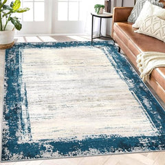 GARVEE Living Room Rug Modern Area Rugs 6x9 Area Rugs Washable Area Rugs for Bedroom Office Dining Room Distressed Floor Cover Vintage Border Area Rugs Green Abstract Rug Low Pile Carpet