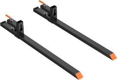 Double Nuts Pallet Forks, Clamp-On for Tractor & Skid Steer