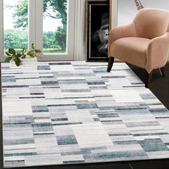 GARVEE Large Bedroom Rug 8x10 Contemporary Area Rug Indoor Non-Slip Modern Abstract Floor Cover Stain Resistant Machine Washable Boho Accent Rug Geometric Carpet for Living Room Nursery, Grey