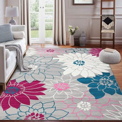 GARVEE Area Rug 9x12 Large Bohemian Rug Living Room Rug Moroccan Floral Rug for Bedroom Non-Slip Retro Modern Floral Carpet Print Rug for Dining Room Guest Room Office,9x12