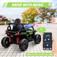 GARVEE Ride On Car for Kids, 12V Toy Electric Truck Utv with Large Wide Seat and Remote Control, Led Lights, Wireless Connection, Music, 2 Spring Suspension for 3-8 Boys & Girls