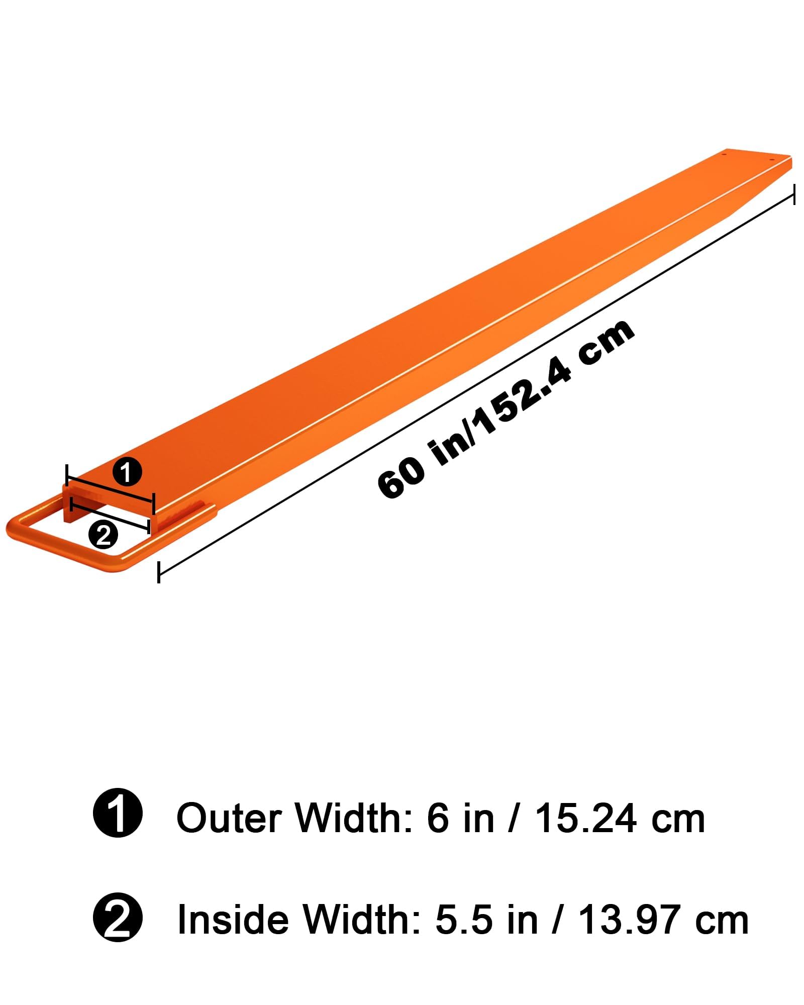 GARVEE 5.5" Width Pallet Fork Extension, 4600 LBS Max Heavy Duty Steel Pallet Extensions for Forklift Truck - Orange / 72x5.5 inch