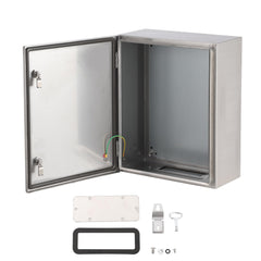 GARVEE Stainless Steel Enclosure, 20x16x8 Electrical Junction Box with Mounting Plate, IP65 Waterproof & Dustproof,Outdoor Electrical Box for Outdoor/Indoor