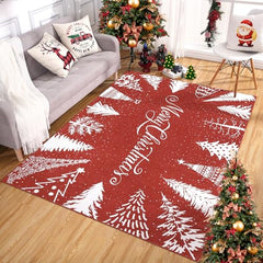 GARVEE Christmas Rug Washable Area Rugs 4x6 Rug for Living Room Non Slip Entryway Rug Soft Non Shedding Throw Rugs Stain Resistant Room Decor Carpet for Dining Room Red 4'x6'