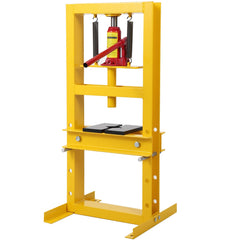 GARVEE Hydraulic Press 6 Ton Hydraulic Shop Press, H-Frame Garage Floor Benchtop Press Adjustable Shop Press with Plates, Adjustable Working Table Height, for Gears and Bearings, Yellow