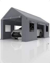 GARVEE Carport 10x20 FT Portable Garage Heavy Duty Carport Canopy - Grey / 10脳20 FT