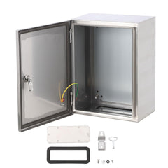 GARVEE Stainless Steel Enclosure, 16x12x8 Electrical Junction Box with Mounting Plate, IP65 Waterproof & Dustproof,Outdoor Electrical Box for Outdoor/Indoor