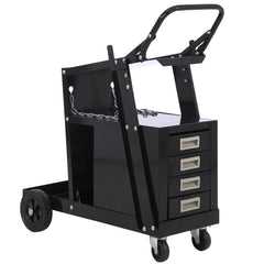 GARVEE Welding Cart, 220 lbs Welder Cart with Wheels, 3-Tier Welding Carts for TIG MIG Welder and Plasma Cutter - With 4 Drawers