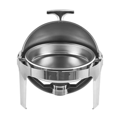 GARVEE 6.8QT Roll Top Chafing Dish Buffet Set,Full Size Stainless Steel Pan Chafer, Round Catering Warmer Server, for Wedding, Parties, Banquet, Catering Event,1 Pack