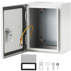 GARVEE NEMA Steel Enclosure, 16x12x8 Electrical Junction Box with Mounting Plate, IP66 Waterproof & Dustproof, NEMA 4X Steel Electrical Box for Outdoor/Indoor