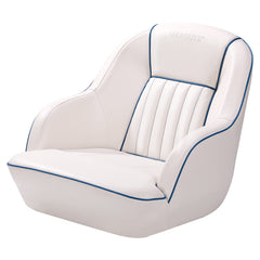 GARVEE Pontoon Boat Seat, Captains Bucket Boat Seat, Back Folding Boat, Boat Cabin Seating - White & Blue